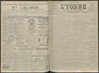 4 vues - L\'Yonne, journal du département, n° 136, lundi 14 juin 1909 (ouvre la visionneuse)