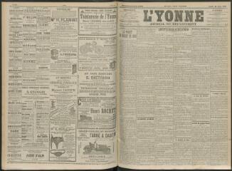 4 vues - L\'Yonne, journal du département, n° 142, lundi 21 juin 1909 (ouvre la visionneuse)