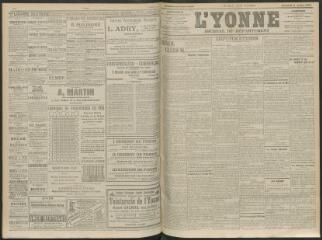4 vues - L\'Yonne, journal du département, n° 151, jeudi 1 juillet 1909 (ouvre la visionneuse)