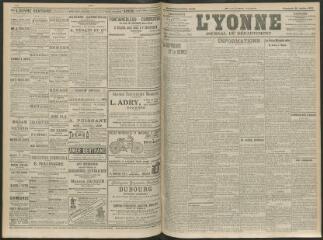 4 vues - L\'Yonne, journal du département, n° 169, vendredi 23 juillet 1909 (ouvre la visionneuse)
