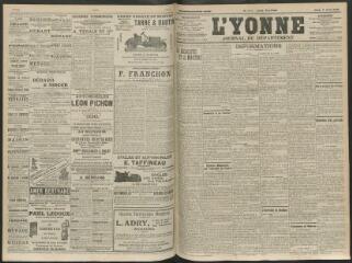 4 vues - L\'Yonne, journal du département, n° 179, 5 août 1909 (ouvre la visionneuse)