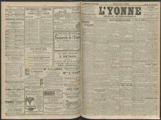 4 vues - L\'Yonne, journal du département, n° 183, mardi 10 août 1909 (ouvre la visionneuse)