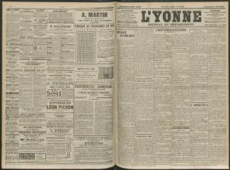 4 vues - L\'Yonne, journal du département, n° 186, vendredi 13 août 1909 (ouvre la visionneuse)