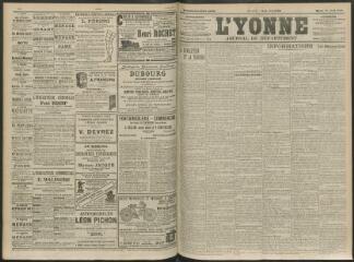 4 vues - L\'Yonne, journal du département, n° 189, mardi 17 août 1909 (ouvre la visionneuse)