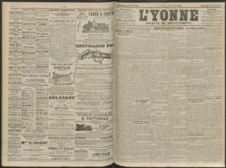 4 vues - L\'Yonne, journal du département, n° 190, mercredi 18 août 1909 (ouvre la visionneuse)
