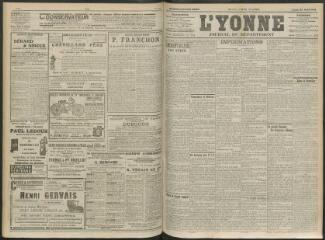4 vues - L\'Yonne, journal du département, n° 194, lundi 23 août 1909 (ouvre la visionneuse)