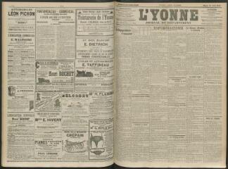 4 vues - L\'Yonne, journal du département, n° 195, mardi 24 août 1909 (ouvre la visionneuse)