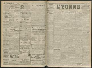 4 vues - L\'Yonne, journal du département, n° 197, jeudi 26 août 1909 (ouvre la visionneuse)