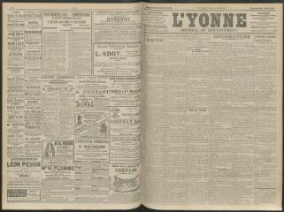 4 vues - L\'Yonne, journal du département, n° 198, vendredi 27 août 1909 (ouvre la visionneuse)