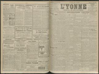 4 vues - L\'Yonne, journal du département, n° 200, lundi 30 août 1909 (ouvre la visionneuse)