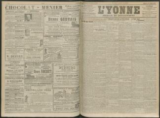 4 vues - L\'Yonne, journal du département, n° 201, mardi 31 août 1909 (ouvre la visionneuse)