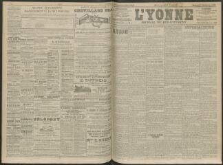 4 vues - L\'Yonne, journal du département, n° 202, mercredi 1 septembre 1909 (ouvre la visionneuse)