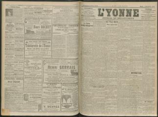 4 vues - L\'Yonne, journal du département, n° 207, mardi 7 septembre 1909 (ouvre la visionneuse)