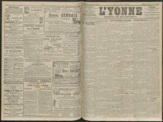 4 vues - L\'Yonne, journal du département, n° 213, mardi 14 septembre 1909 (ouvre la visionneuse)