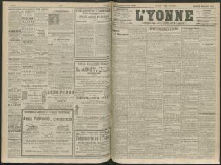4 vues - L\'Yonne, journal du département, n° 215, jeudi 16 septembre 1909 (ouvre la visionneuse)