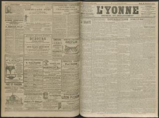 4 vues - L\'Yonne, journal du département, n° 219, mardi 21 septembre 1909 (ouvre la visionneuse)