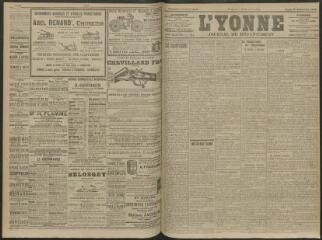 4 vues - L\'Yonne, journal du département, n° 224, lundi 27 septembre 1909 (ouvre la visionneuse)