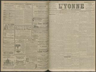 4 vues - L\'Yonne, journal du département, n° 225, mardi 28 septembre 1909 (ouvre la visionneuse)