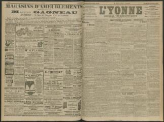 4 vues - L\'Yonne, journal du département, n° 277, lundi 29 novembre 1909 (ouvre la visionneuse)