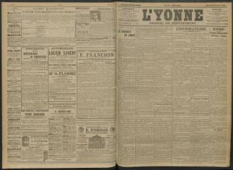 4 vues - L\'Yonne, journal du département, n° 36, samedi 12 février 1910 (ouvre la visionneuse)
