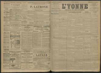 4 vues - L\'Yonne, journal du département, n° 47, vendredi 25 février 1910 (ouvre la visionneuse)