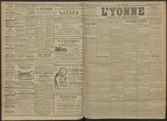 4 vues - L\'Yonne, journal du département, n° 51, mercredi 2 mars 1910 (ouvre la visionneuse)