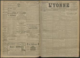 4 vues - L\'Yonne, journal du département, n° 60, samedi 12 mars 1910 (ouvre la visionneuse)