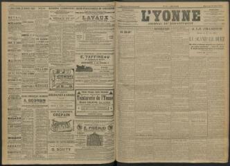 4 vues - L\'Yonne, journal du département, n° 63, mercredi 16 mars 1910 (ouvre la visionneuse)