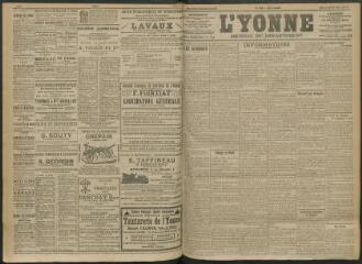 4 vues - L\'Yonne, journal du département, n° 120, mercredi 25 mai 1910 (ouvre la visionneuse)