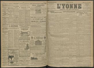 4 vues - L\'Yonne, journal du département, n° 149, mercredi 29 juin 1910 (ouvre la visionneuse)