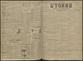 4 vues - L\'Yonne, journal du département, n° 154, mardi 5 juillet 1910 (ouvre la visionneuse)