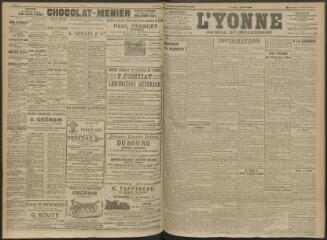 4 vues - L\'Yonne, journal du département, n° 155, mercredi 6 juillet 1910 (ouvre la visionneuse)