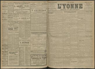 4 vues - L\'Yonne, journal du département, n° 156, jeudi 7 juillet 1910 (ouvre la visionneuse)