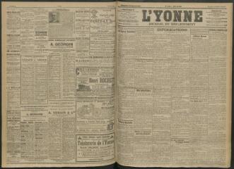 4 vues - L\'Yonne, journal du département, n° 159, lundi 11 juillet 1910 (ouvre la visionneuse)
