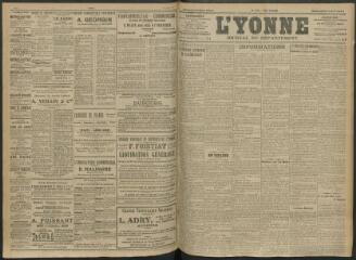 4 vues - L\'Yonne, journal du département, n° 174, vendredi 29 juillet 1910 (ouvre la visionneuse)