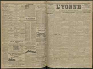 4 vues - L\'Yonne, journal du département, n° 178, mercredi 3 août 1910 (ouvre la visionneuse)