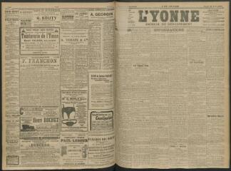 4 vues - L\'Yonne, journal du département, n° 192, lundi 22 août 1910 (ouvre la visionneuse)
