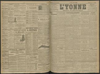 4 vues - L\'Yonne, journal du département, n° 193, mardi 23 août 1910 (ouvre la visionneuse)
