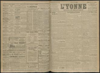 4 vues - L\'Yonne, journal du département, n° 204, lundi 5 septembre 1910 (ouvre la visionneuse)