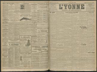 4 vues - L\'Yonne, journal du département, n° 211, mardi 13 septembre 1910 (ouvre la visionneuse)