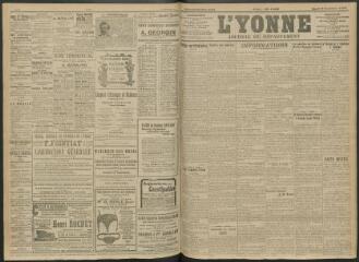 4 vues - L\'Yonne, journal du département, n° 216, lundi 19 septembre 1910 (ouvre la visionneuse)