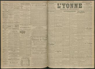4 vues - L\'Yonne, journal du département, n° 222, lundi 26 septembre 1910 (ouvre la visionneuse)