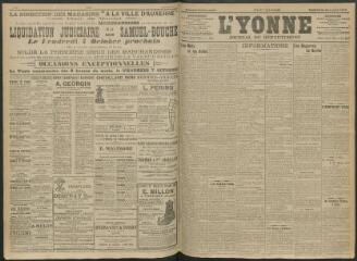 4 vues - L\'Yonne, journal du département, n° 226, vendredi 30 septembre 1910 (ouvre la visionneuse)