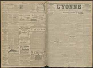 4 vues - L\'Yonne, journal du département, n° 233, samedi 8 octobre 1910 (ouvre la visionneuse)
