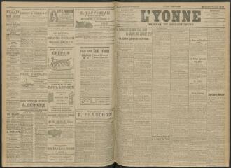 4 vues - L\'Yonne, journal du département, n° 236, mercredi 12 octobre 1910 (ouvre la visionneuse)