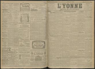 4 vues - L\'Yonne, journal du département, n° 245, samedi 22 octobre 1910 (ouvre la visionneuse)