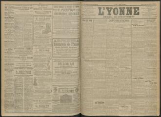4 vues - L\'Yonne, journal du département, n° 247, mardi 25 octobre 1910 (ouvre la visionneuse)