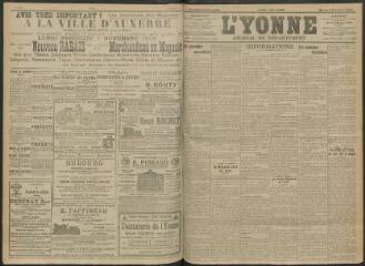 4 vues - L\'Yonne, journal du département, n° 256, samedi 5 novembre 1910 (ouvre la visionneuse)