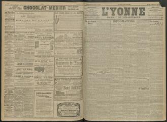 4 vues - L\'Yonne, journal du département, n° 257, lundi 7 novembre 1910 (ouvre la visionneuse)