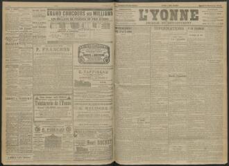 4 vues - L\'Yonne, journal du département, n° 262, samedi 12 novembre 1910 (ouvre la visionneuse)
